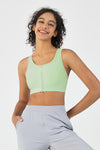 HiTense™ Front Zip Sports Bra with High Support-Lt Green