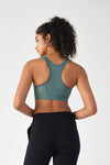 HiTense™ Front Zip Sports Bra with High Support-Lt Teal