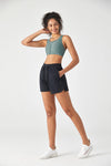 HiTense™ Front Zip Sports Bra with High Support-Lt Teal