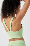 FlexEase™ Back V-shape Longline Sports Bra-Lt Green