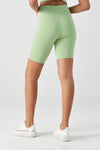 FlexEase™ V-waist Biker Short with Hidden Pocket-Lt Green