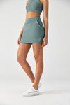 FlexEase™ Side-Slit Tennis Skirt-Lt Teal