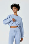 CloudFleece™ Cropped Crew Pullover-Greyish Blue