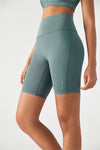 FlexEase™ Black High Waisted Short with Invisible Zip Pocket-Lt Teal