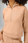 Women's 1/2 Zip Cropped Hoodies Coats