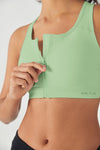 HiTense™ Front Zip Sports Bra with High Support-Lt Green