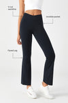 Crossover Black Flare Legging with Inner Pocket