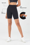 FlexEase™ Black High Waisted Short with Invisible Zip Pocket