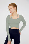 Crossover Long Sleeve Crop Top