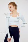 Crossover Long Sleeve Crop Top