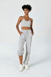 CloudFleece™ Adjustable Cropped Cami-Lt Flecked Grey