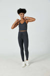 CloudFleece™ High-Waist Drawstring Legging-Dark Heather Grey