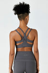 Hitense™ Spaghetti Strap Sports Bra-Charcoal Grey