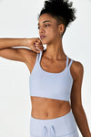 Hitense™ Spaghetti Strap Sports Bra-Greyish Blue